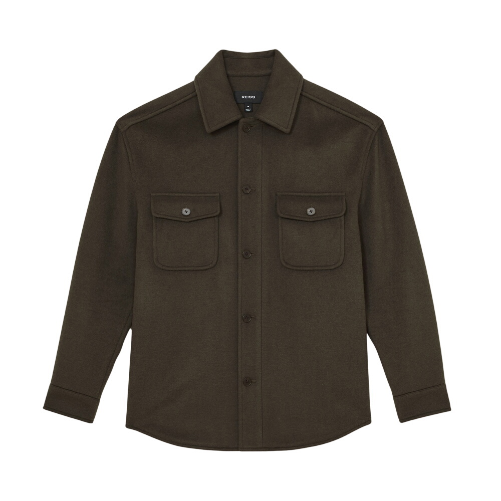 REISS Liam Wool-Blend Twin-Pocket Overshirt